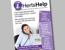 250,000 HertsHelp A5 Printed Leaflets and A2 Posters